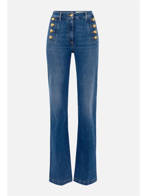 FLARED JEANS WITH BUTTON ELISABETTA FRANCHI | PJ83D51E2139 blue vintage